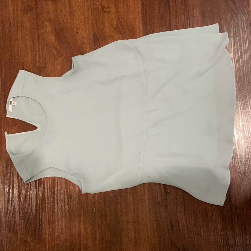 Uniqlo peplum light green blouse